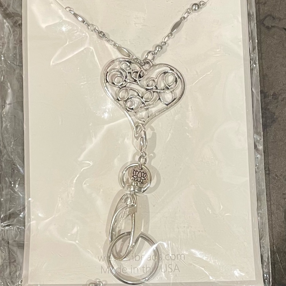 🎀 Brand new silver lanyard necklace badge holder 🎀